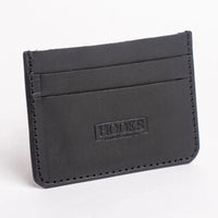 Black Dublin Horween Leather Slim Wallet by Hooks Crafted Leather Co