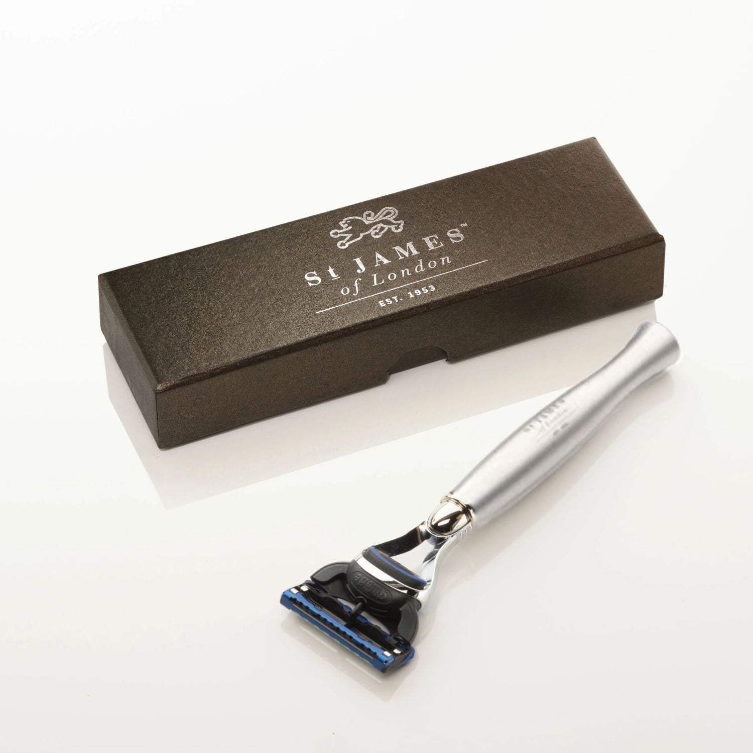 "Cheeky B'stard" Handcrafted 'Fusion' Razor in Brushed Metal by St. James of London