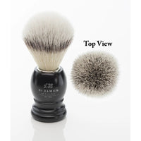 Synthetic Lux Shaving Brush in Ash (Matte Black) by St. James of London
