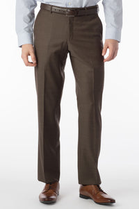 Sharkskin Super 120s Worsted Wool Comfort-EZE Trouser in Chestnut (Flat Front Models) by Ballin