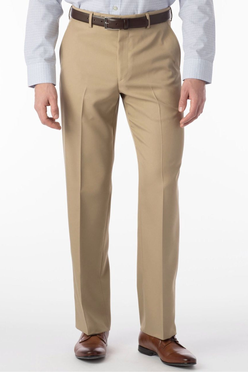 Comfort-EZE Micro Nano Performance Gabardine Trouser in Tan, Size 36 (Dunhill Traditional Fit) by Ballin