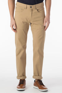 Perma Color Pima Twill 5-Pocket Pants in Khaki, Size 33 (Crescent Modern Fit) by Ballin