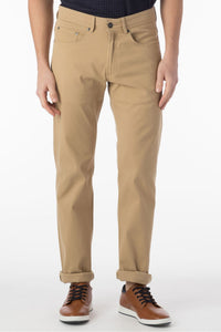 Perma Color Pima Twill 5-Pocket Pants in Khaki, Size 33 (Crescent Modern Fit) by Ballin