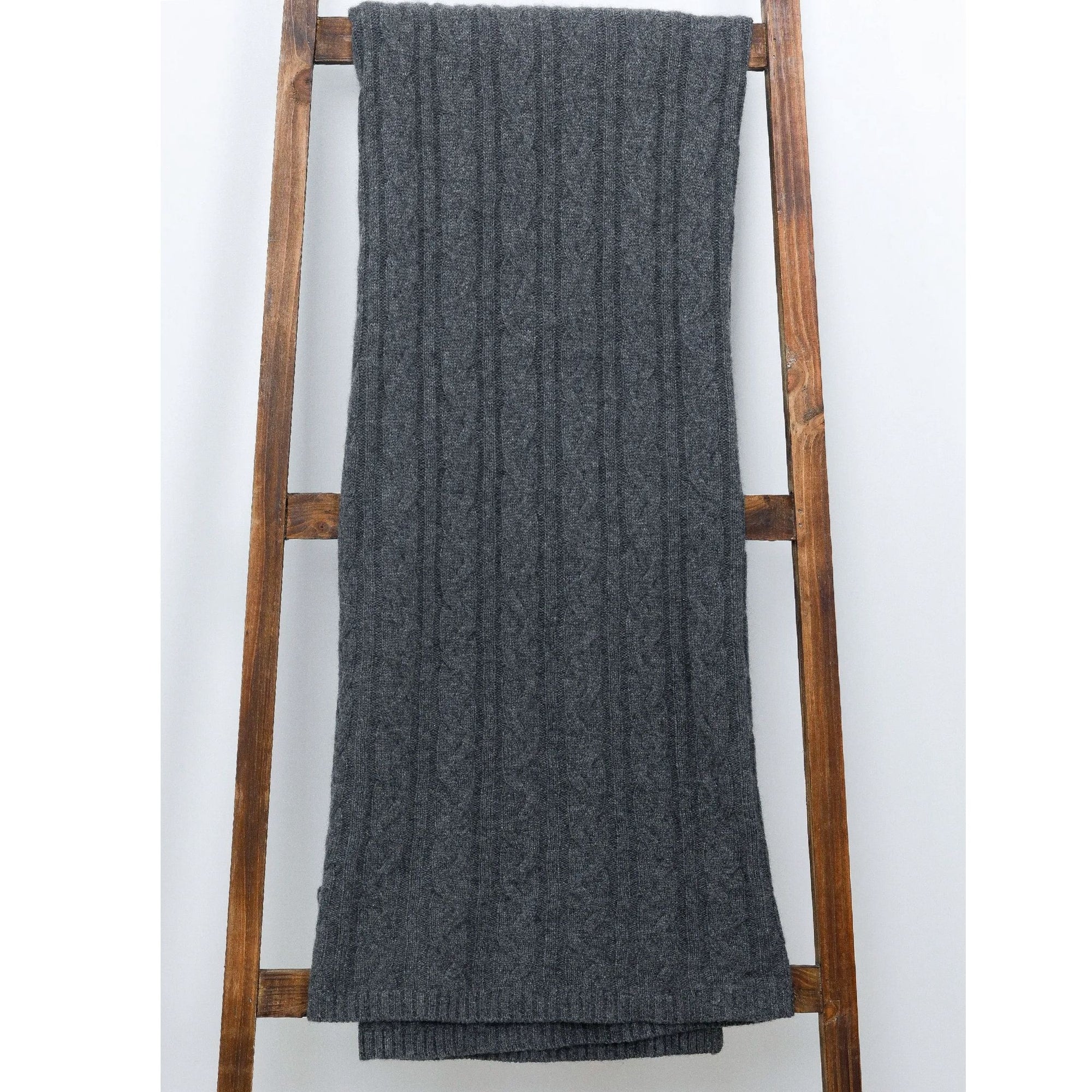 100% Cashmere Cozy Cable Throw (Choice of Colors) by Alashan Cashmere
