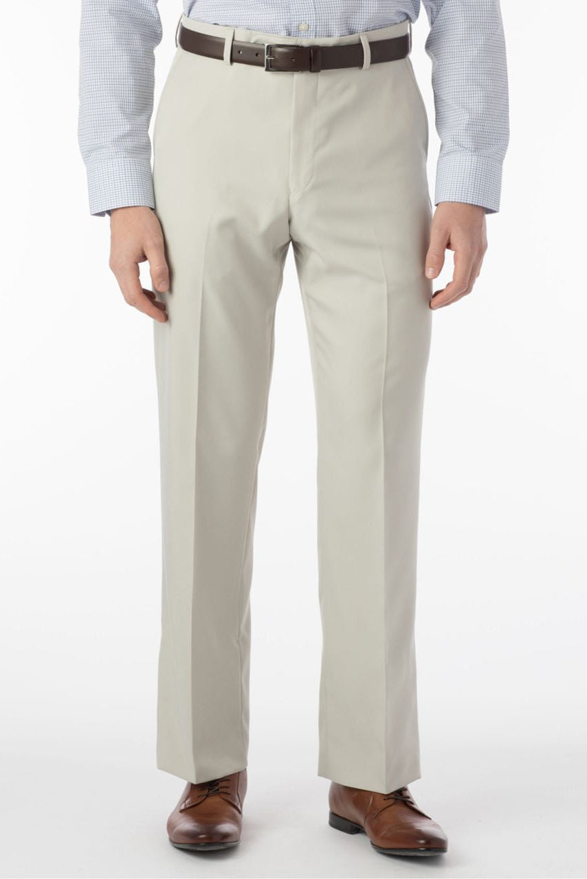 Comfort-EZE Micro Nano Performance Gabardine Trouser in Cream, Size 36 (Dunhill Traditional Fit) by Ballin