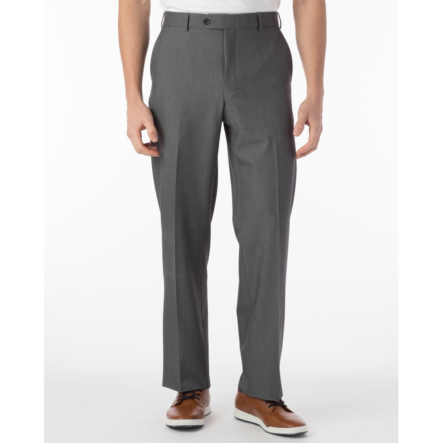 Comfort-EZE Commuter Bi-Stretch Gabardine Trouser in Medium Grey, Size 36 (Soho Modern Fit) by Ballin