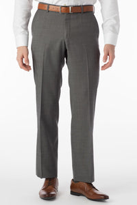 Sharkskin Super 120s Worsted Wool Comfort-EZE Trouser in Medium Grey (Flat Front Models) by Ballin