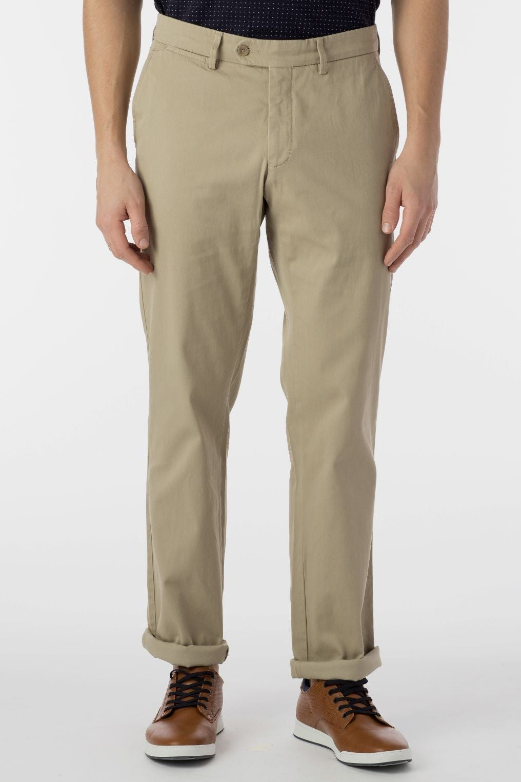 Perma Color Pima Twill Khaki Pants in True Khaki, Size 40 (Atwater Modern Fit) by Ballin