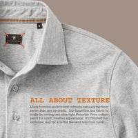 Superfine Hairline Polo in Light Grey by Left Coast Tee
