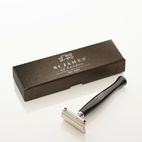 "Cheeky B'stard" Handcrafted Safety Razor in Ebony by St. James of London