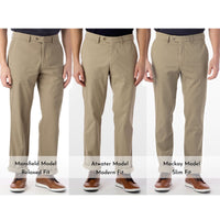 Perma Color Pima Twill Khaki Pants in True Khaki (Flat Front Models) by Ballin