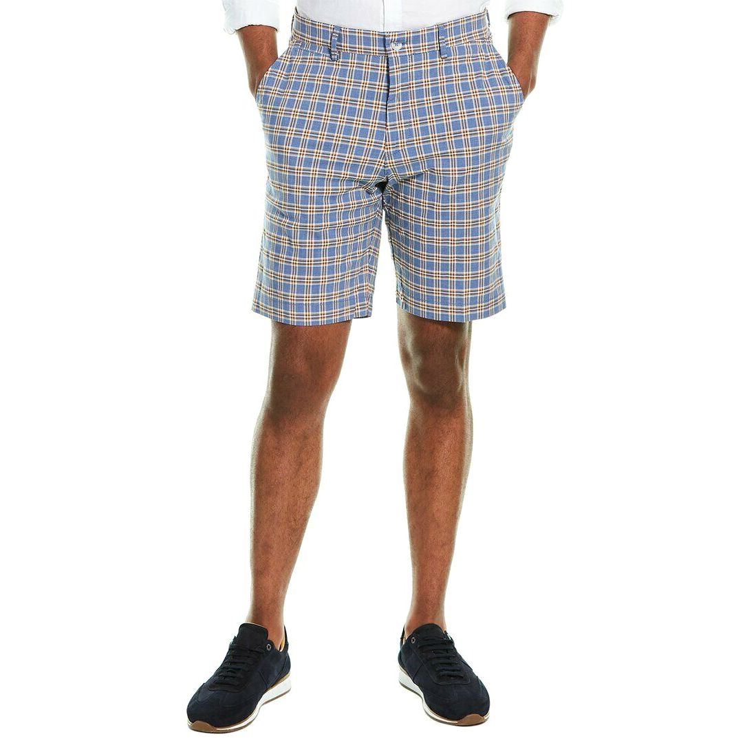 Summer Check Shorts in Blue and Orange by Ballin