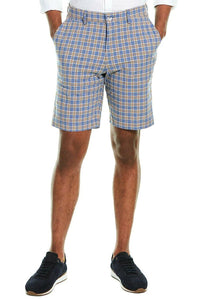 Summer Check Shorts in Blue and Orange by Ballin