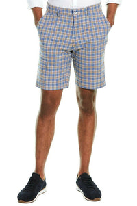 Summer Check Shorts in Blue and Orange by Ballin