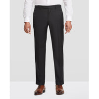 Parker Flat Front Sharkskin Wool Trouser in Black, Size 42 (Modern Straight Fit) by Zanella