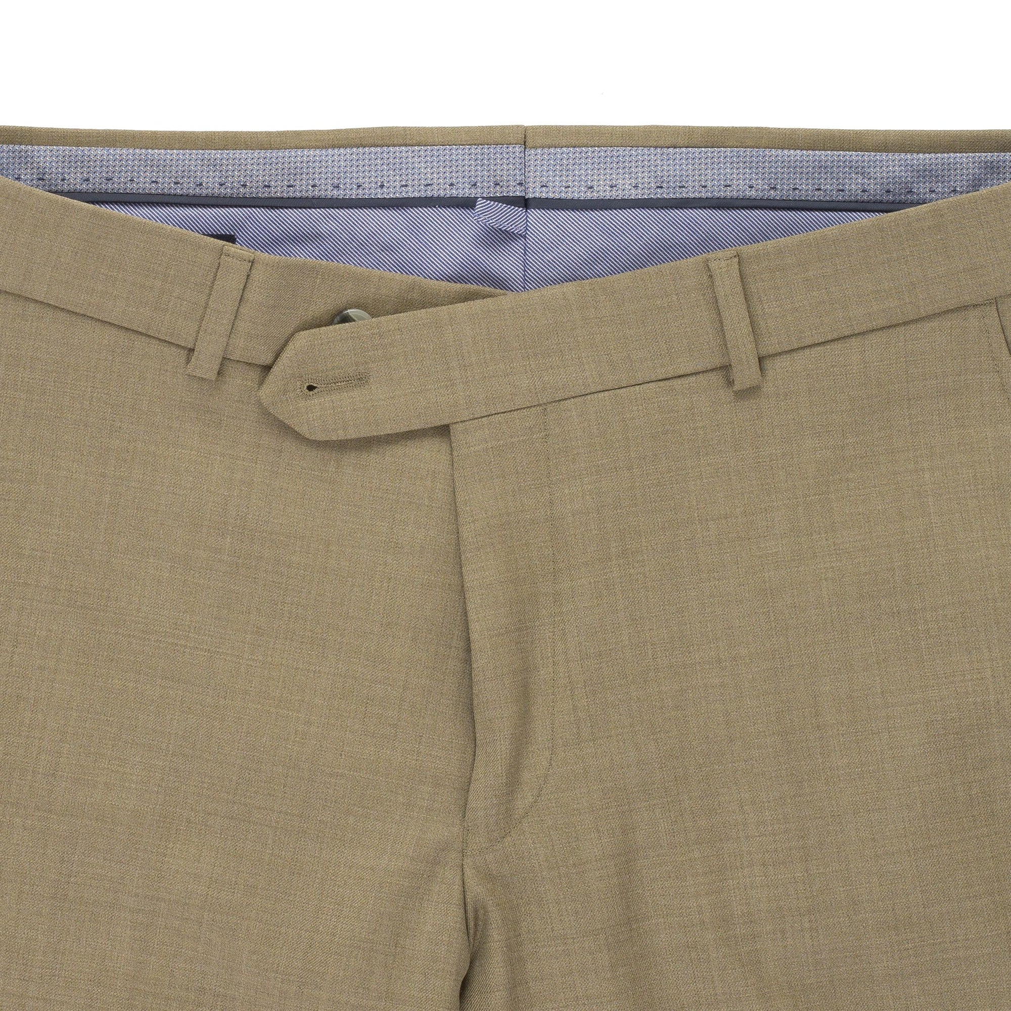 Super 120s Luxury Wool Serge Comfort-EZE Trouser in Tan (Flat Front Models) by Ballin