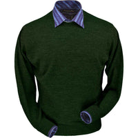 Royal Alpaca Crew Neck Sweater in Hunter Green Heather by Peru Unlimited