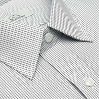 The Dover - Wrinkle-Free Graph Check Cotton Dress Shirt in Black (Size 15 1/2 - 32/33) by Cooper & Stewart