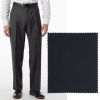 Sharkskin Super 120s Worsted Wool Comfort-EZE Trouser in Navy (Manchester Pleated Model) by Ballin