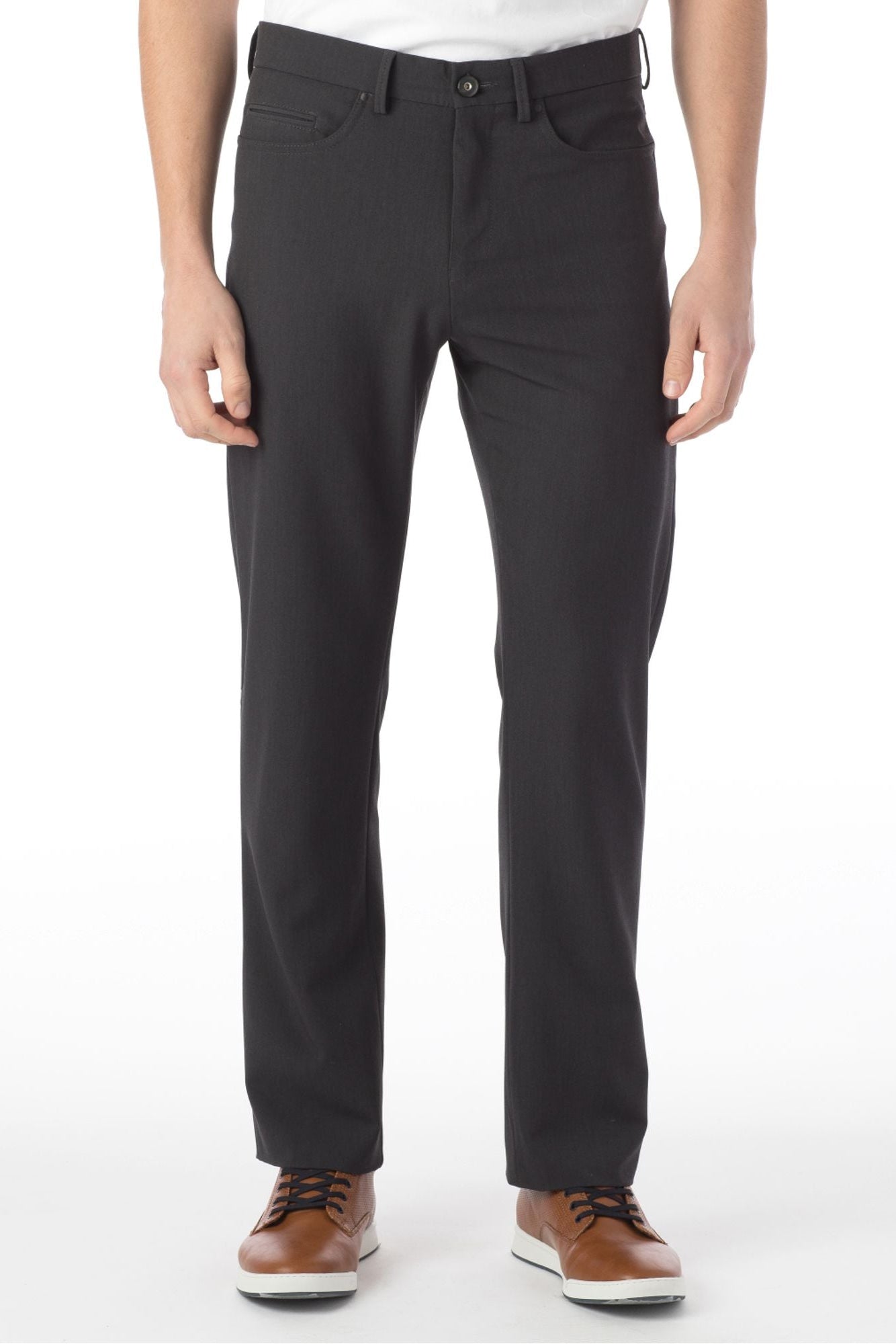Comfort-EZE 5-Pocket Commuter Bi-Stretch Gabardine Pant in Charcoal (Connor Modern Fit) by Ballin