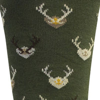 'Eli' Deer Antler Cotton Socks in Sage by Brown Dog Hosiery