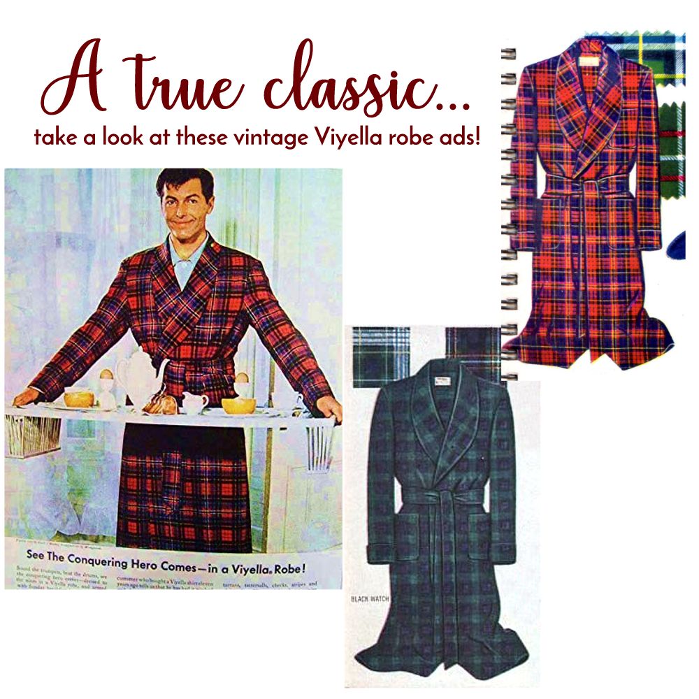 Gentleman's Cotton and Wool Blend Robe in Weathered Campbell Tartan (Size Large) by Viyella