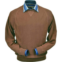 Baby Alpaca 'Links Stitch' Sweatshirt-Style Crew Neck Sweater in Camel by Peru Unlimited