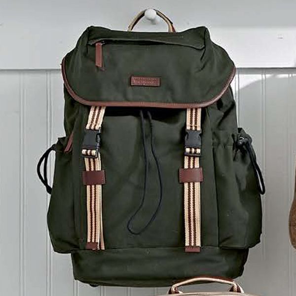 Sloan Backpack in Green Canvas by Baekgaard