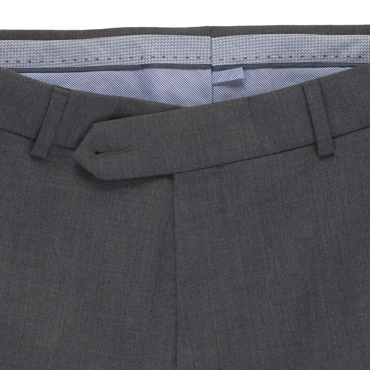 Super 120s Luxury Wool Serge Comfort-EZE Trouser in Medium Grey (Flat Front  Models) by Ballin