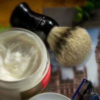 Natural Silvertip "Cheeky B'stard" XL Shaving Brush in Ebony by St. James of London