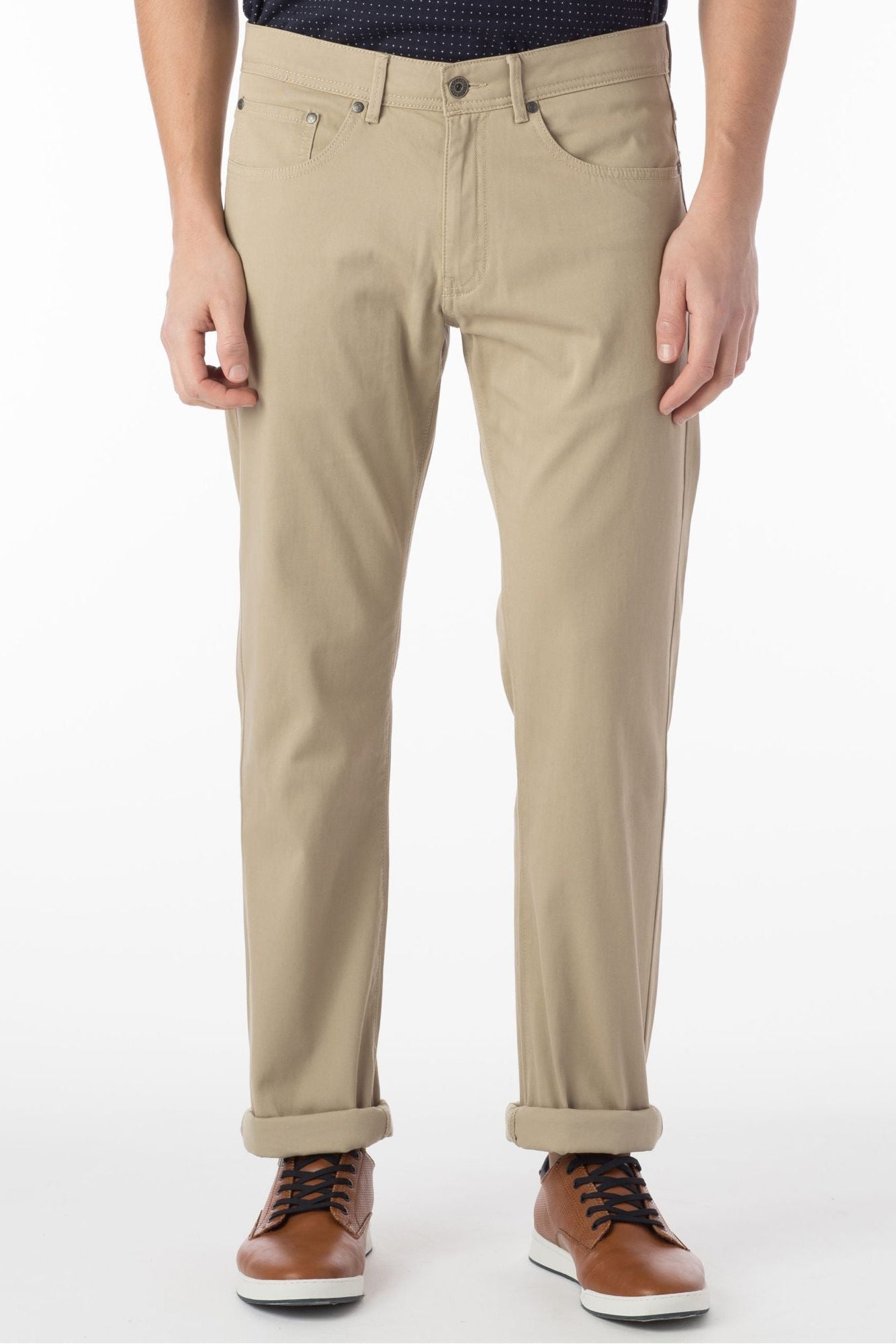Perma Color Pima Twill 5-Pocket Pants in True Khaki (Crescent Modern Fit) by Ballin