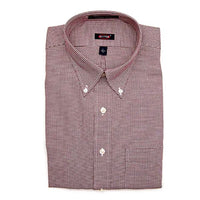'Gunner' Crimson Houndstooth Long Sleeve Beyond Non-Iron® Cotton Sport Shirt by Batton