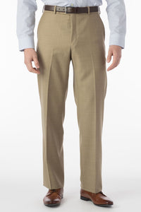 Super 120s Luxury Wool Serge Comfort-EZE Trouser in Tan, Size 33 (Dunhill Traditional Fit) by Ballin
