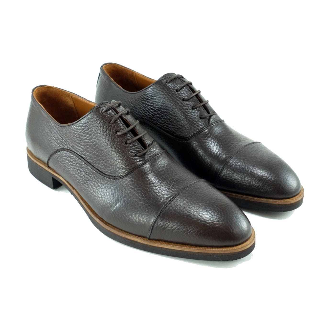 Alan Payne Bern Black Deer Skin Leather Classic Cap Toe Lace Up Oxford Shoe Bern Deerskin Cap-Toe Oxford in Brown by Alan Payne Footwear main image 2