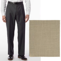 Super 120s Luxury Wool Serge Comfort-EZE Trouser in Oatmeal (Manchester Pleated Model) by Ballin