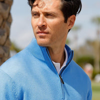 1/4 Zip Mock Neck 100% Cashmere Pullover Sweater (Choice of Colors) by Alashan Cashmere