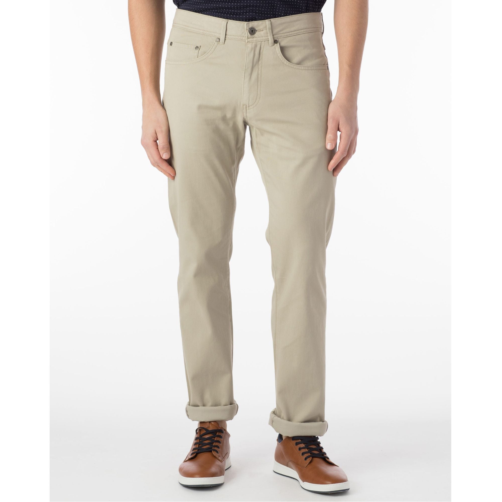 Perma Color Pima Twill 5-Pocket Pants in Stone (Size 31) (Crescent Modern Fit) by Ballin