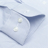 The Dover - Wrinkle-Free Graph Check Cotton Dress Shirt in Blue by Cooper & Stewart