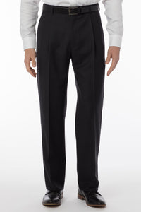 Super 120s Luxury Wool Serge Comfort-EZE Trouser in Charcoal (Manchester Pleated Model) by Ballin