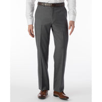 Super 120s Luxury Wool Serge Comfort-EZE Trouser in Medium Grey (Flat Front Models) by Ballin