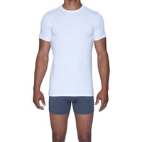 Crew Neck Undershirt in White by Wood Underwear