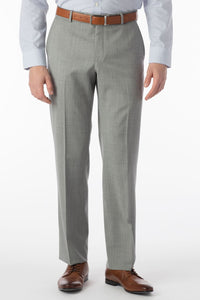 Super 120s Wool Gabardine Comfort-EZE Trouser in Pearl Grey (Flat Front Models) by Ballin