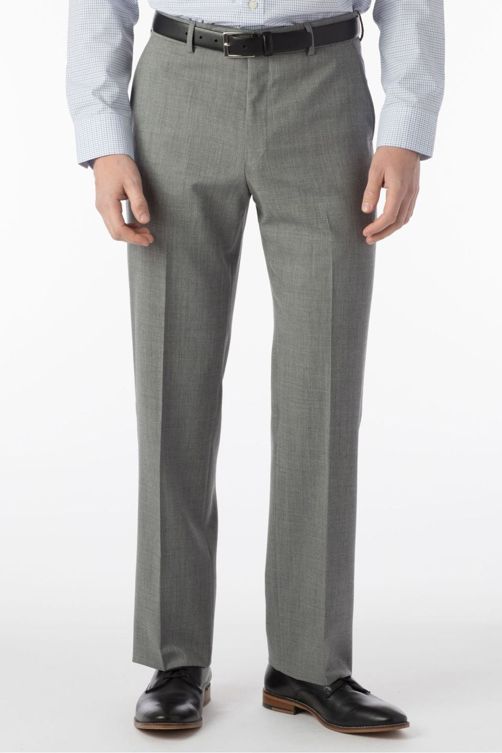 Super 120s Wool Travel Twill Comfort-EZE Trouser in Pearl Grey, Size 34 (Soho Modern Fit) by Ballin