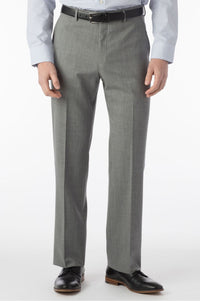 Super 120s Wool Travel Twill Comfort-EZE Trouser in Pearl Grey, Size 34 (Soho Modern Fit) by Ballin