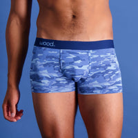 Trunk Style Briefs in Blue Camo by Wood Underwear