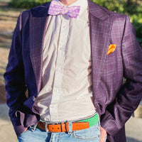 Italian Woven Cotton Elastic Belt in Light Green by Torino Leather