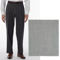 Super 120s Wool Gabardine Comfort-EZE Trouser in Pearl Grey (Manchester Pleated Model) by Ballin