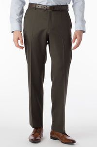 Super 120s Wool Gabardine Comfort-EZE Trouser in Loden (Flat Front Models) by Ballin