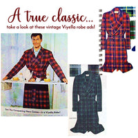 Gentleman's Cotton and Wool Blend Robe in Solid Red with Navy Piping by Viyella