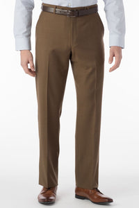Super 120s Luxury Wool Serge Comfort-EZE Trouser in Tobacco (Flat Front Models) by Ballin